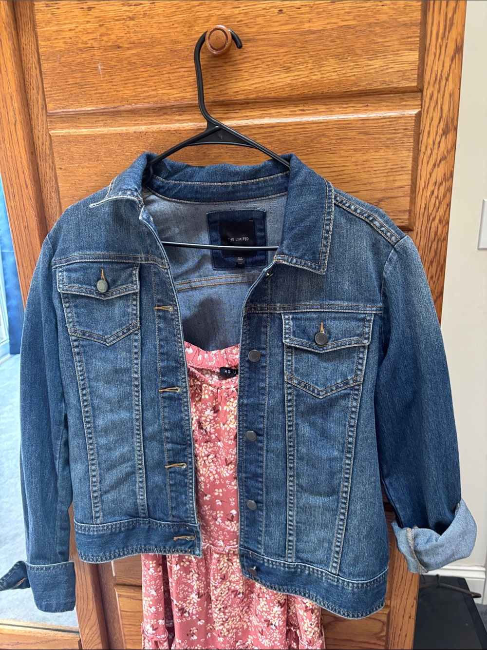 The Limited Blue Denim Jacket with Button Front